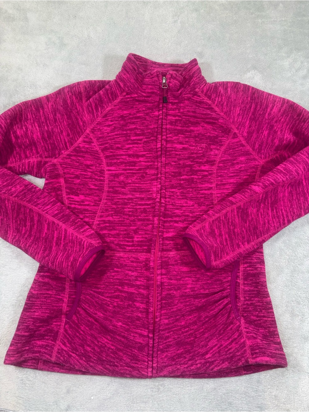 The North Face Polartec Full Zip Fleece Jacket Fuchsia Pink Space Dye Medium
